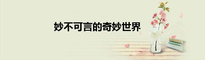 妙不可言的奇妙世界