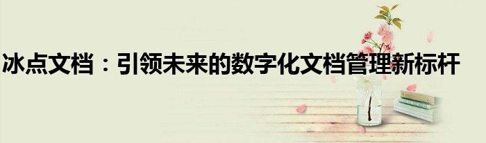 冰点文档：引领未来的数字化文档管理新标杆