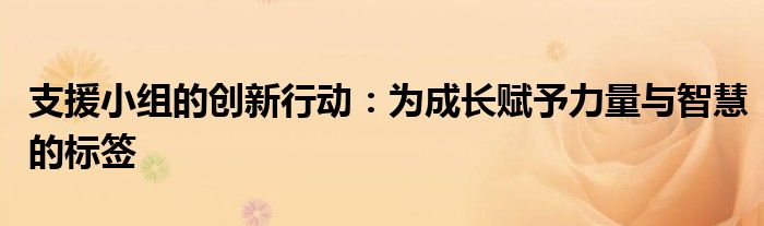 支援小组的创新行动：为成长赋予力量与智慧的标签