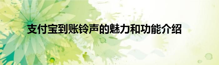支付宝到账铃声的魅力和功能介绍