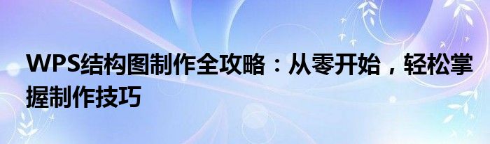 WPS结构图制作全攻略：从零开始，轻松掌握制作技巧