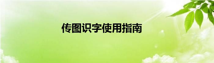 传图识字使用指南