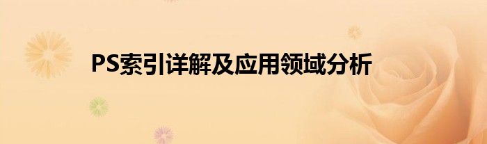 PS索引详解及应用领域分析