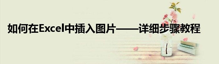 如何在Excel中插入图片——详细步骤教程