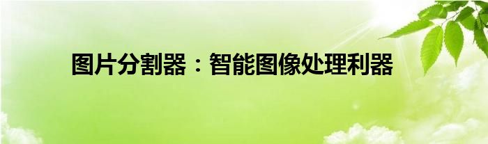 图片分割器：智能图像处理利器