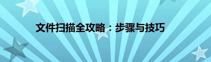 文件扫描全攻略：步骤与技巧
