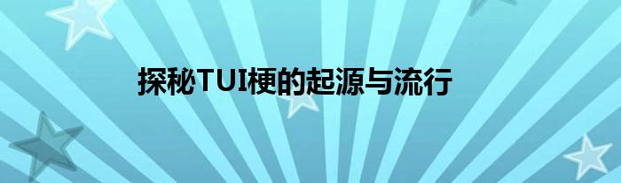探秘TUI梗的起源与流行