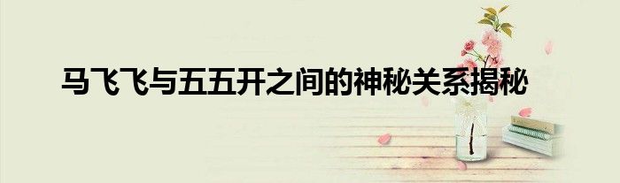 马飞飞与五五开之间的神秘关系揭秘