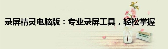 录屏精灵电脑版：专业录屏工具，轻松掌握
