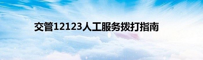 交管12123人工服务拨打指南