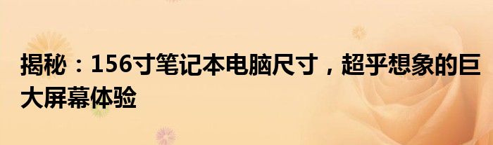 揭秘：156寸笔记本电脑尺寸，超乎想象的巨大屏幕体验