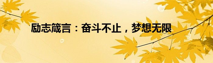 励志箴言：奋斗不止，梦想无限