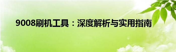 9008刷机工具：深度解析与实用指南