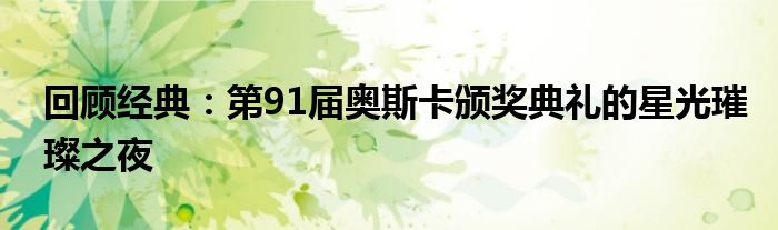回顾经典：第91届奥斯卡颁奖典礼的星光璀璨之夜