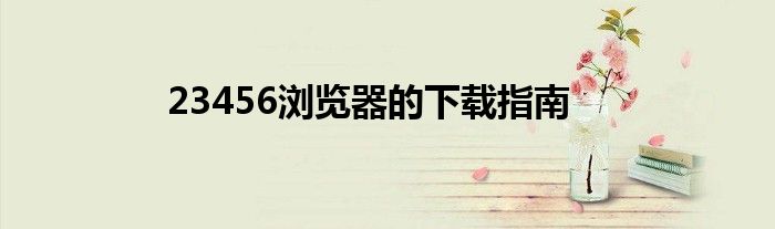23456浏览器的下载指南