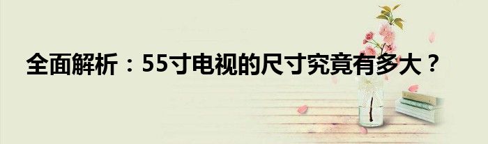 全面解析：55寸电视的尺寸究竟有多大？