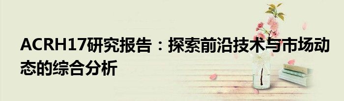 ACRH17研究报告：探索前沿技术与市场动态的综合分析