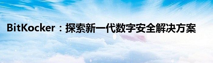 BitKocker：探索新一代数字安全解决方案