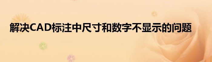 解决CAD标注中尺寸和数字不显示的问题