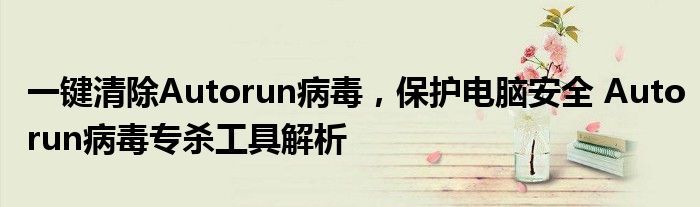 一键清除Autorun病毒，保护电脑安全 Autorun病毒专杀工具解析