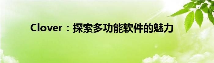 Clover：探索多功能软件的魅力