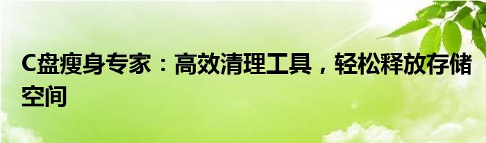 C盘瘦身专家：高效清理工具，轻松释放存储空间