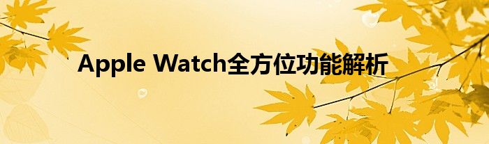 Apple Watch全方位功能解析