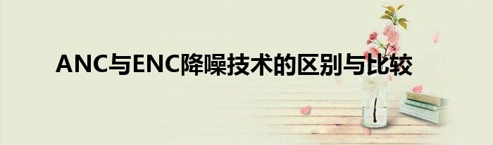 ANC与ENC降噪技术的区别与比较