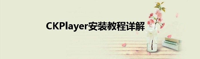 CKPlayer安装教程详解