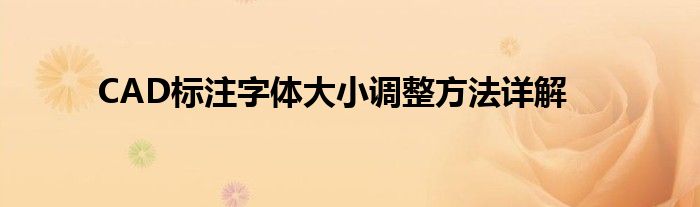 CAD标注字体大小调整方法详解