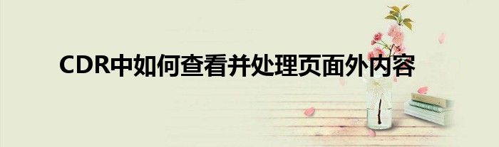 CDR中如何查看并处理页面外内容