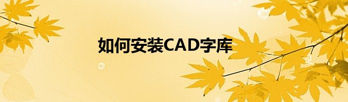 如何安装CAD字库
