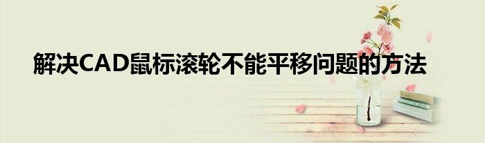 解决CAD鼠标滚轮不能平移问题的方法