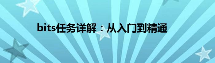 bits任务详解：从入门到精通