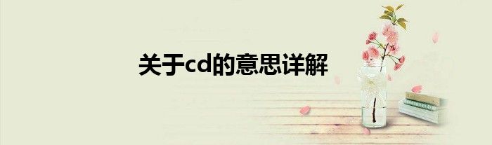 关于cd的意思详解