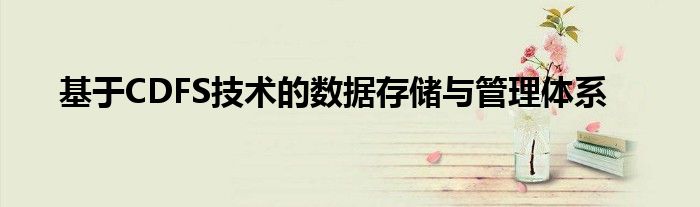 基于CDFS技术的数据存储与管理体系