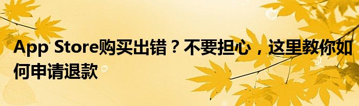 App Store购买出错？不要担心，这里教你如何申请退款