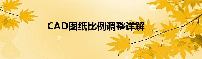 CAD图纸比例调整详解