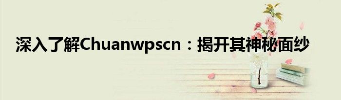 深入了解Chuanwpscn：揭开其神秘面纱