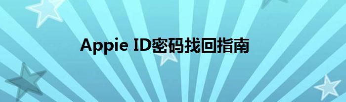 Appie ID密码找回指南