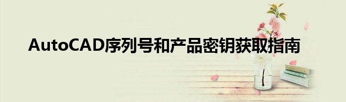 AutoCAD序列号和产品密钥获取指南