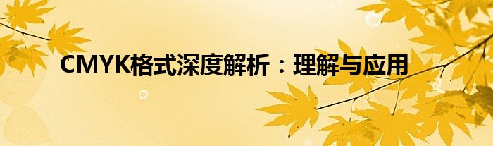 CMYK格式深度解析：理解与应用