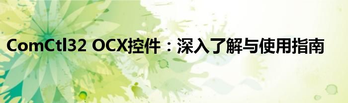 ComCtl32 OCX控件：深入了解与使用指南