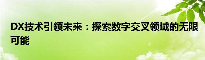 DX技术引领未来：探索数字交叉领域的无限可能