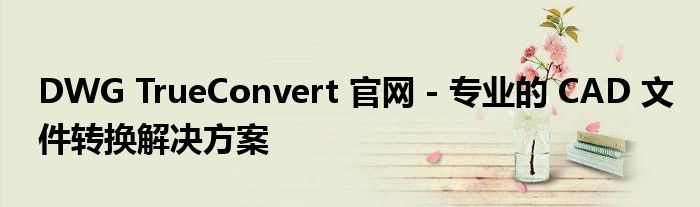DWG TrueConvert 官网 - 专业的 CAD 文件转换解决方案