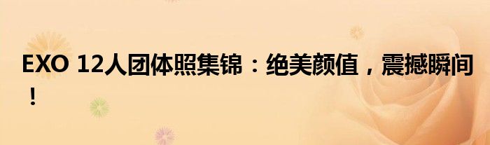EXO 12人团体照集锦：绝美颜值，震撼瞬间！