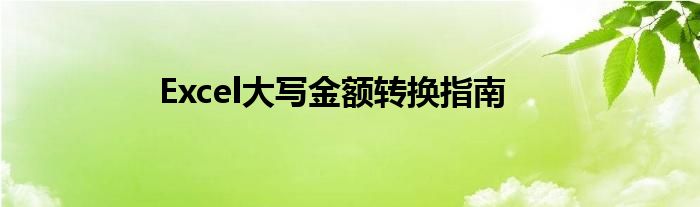 Excel大写金额转换指南