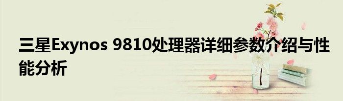 三星Exynos 9810处理器详细参数介绍与性能分析