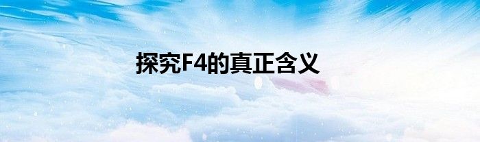 探究F4的真正含义