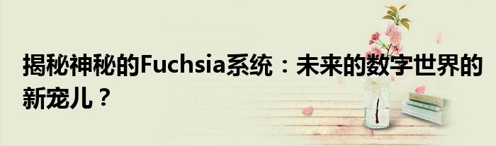 揭秘神秘的Fuchsia系统：未来的数字世界的新宠儿？